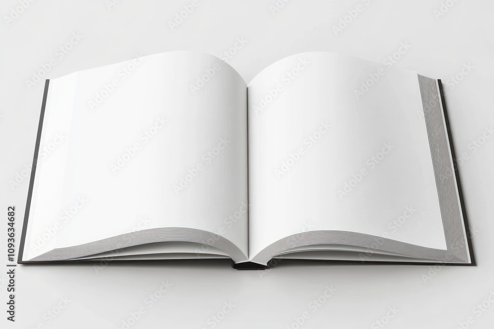 Open Book with Blank Pages on White Background Open Book with Blank Pages on White Background