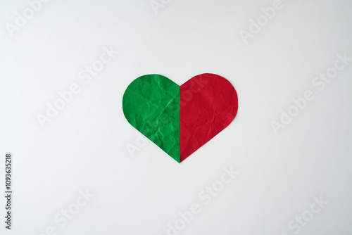 green and red Paper Heart	
