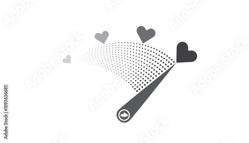 Love level measurement vector illustration with indicator, hearts. Romantic love scale with heart and indicator to use for valentines day, passion, wedding card projects. 