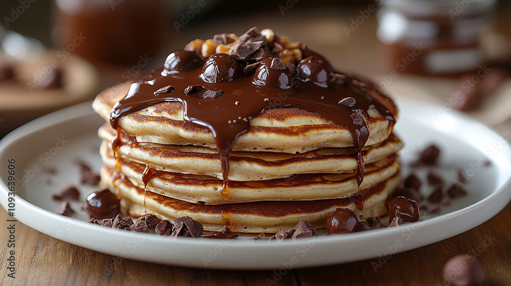 Pancake with Chocolate Drizzle Pancake with Chocolate Drizzle