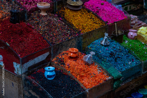 Colourful incense at the market in Tangier, Morocco