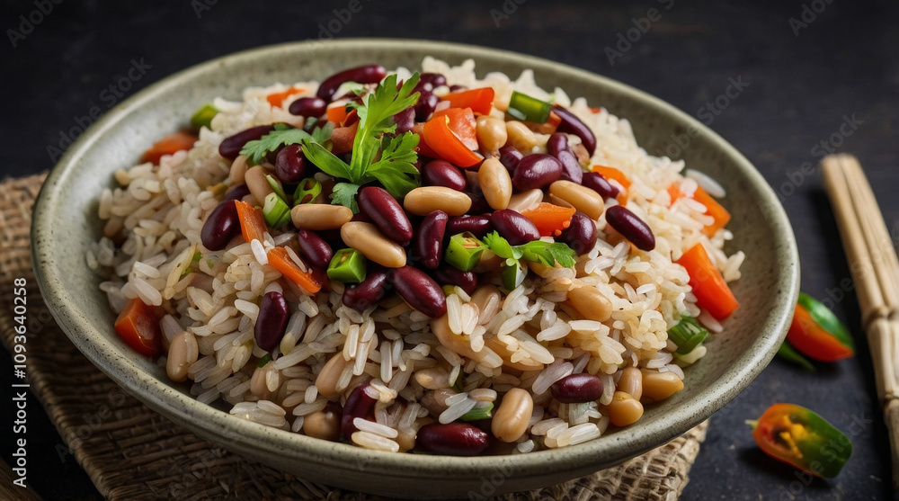 a rice and bean dish a rice and bean dish