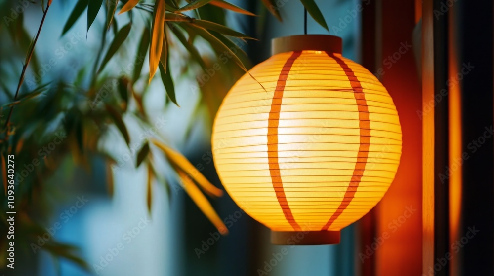 Fototapeta premium Enchanted Paper Lantern: A Warm Glow