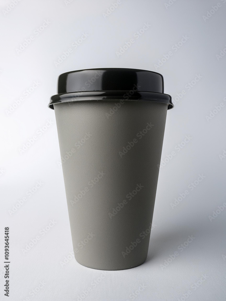 gray Coffee, tumbler, cup, mockup on the white background gray Coffee, tumbler, cup, mockup on the white background