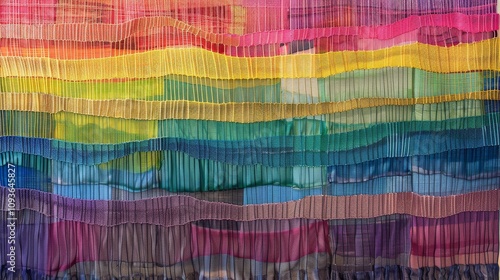 An abstract representation of a tapestry, woven with threads of Diversity Equity INCLUSION Each thread
