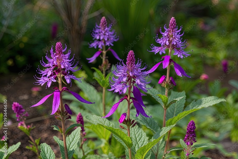 Exquisite Fireweed (Epilobium Angustifolium) with Radiant Purple Flowers in a Natural Garden Setting Exquisite Fireweed (Epilobium Angustifolium) with Radiant Purple Flowers in a Natural Garden Setting