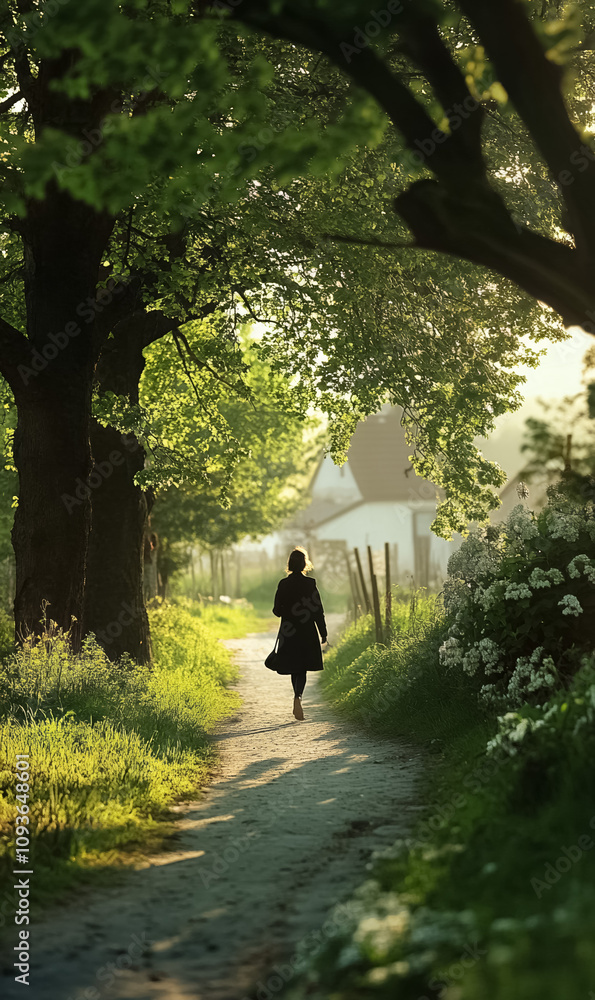 solitude person walking by city park and relaxing, tranquil atmosphere and calmness, relaxation in city concept solitude person walking by city park and relaxing, tranquil atmosphere and calmness, relaxation in city concept