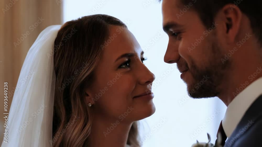 Newlyweds share a heartfelt moment filled with love and joy while exchanging vows Newlyweds share a heartfelt moment filled with love and joy while exchanging vows