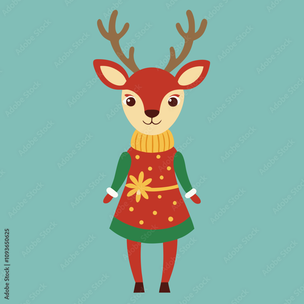 Fototapeta premium christmas reindeer with sign