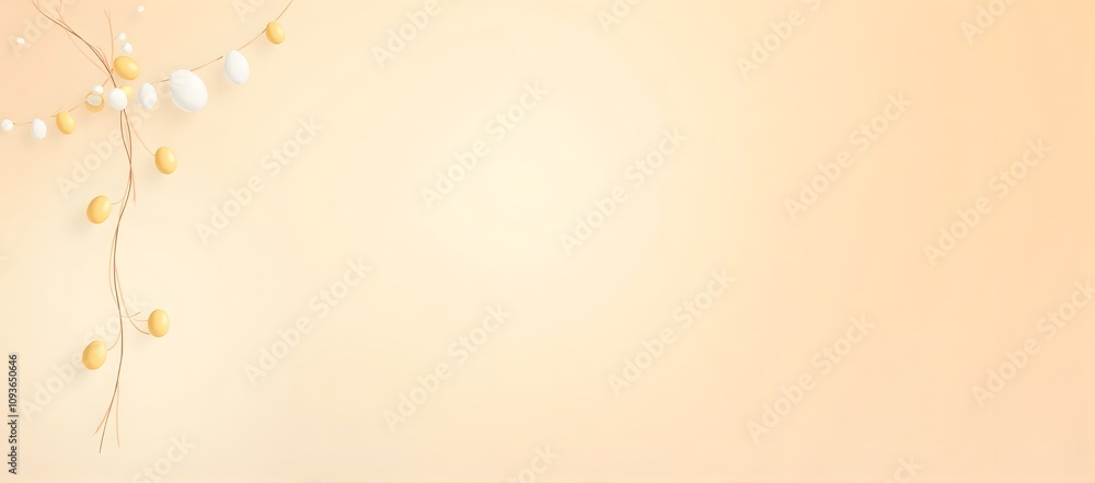 Minimalist easter background with golden and white eggs on pastel orange Minimalist easter background with golden and white eggs on pastel orange