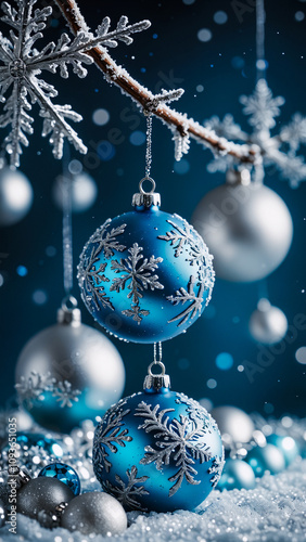 vertical christmas smartphone wallpaper with blank space for text , 4k background