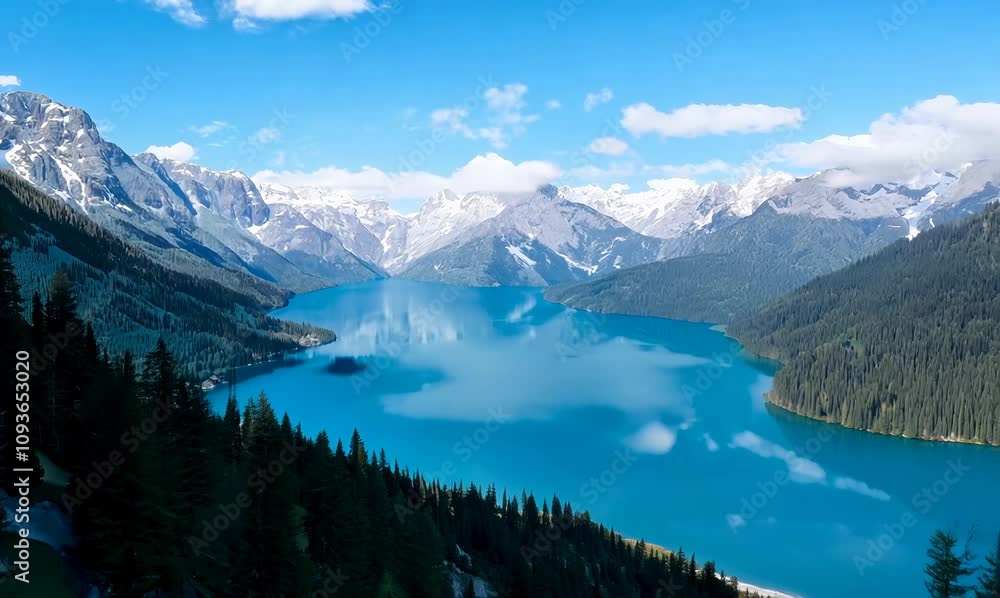expansive view of lake and mountains in stunning time lapse expansive view of lake and mountains in stunning time lapse