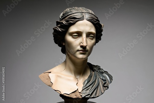 Fading Memories in 19th Century Female Bust Sculpture Representing Loss and Disintegration