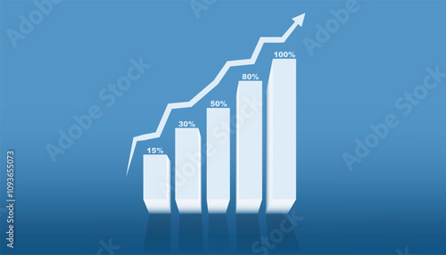 3d Bar Chart And Business Growth. Business graphs and charts. Graph chart showing business growth.