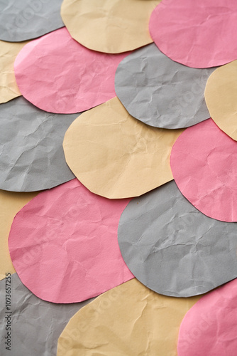 pink beige and grey fish scale Paper background	
