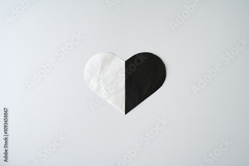 Paper heart on white background