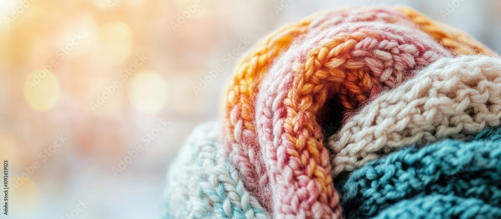 Close-up of a Multicolored Knitted Fabric Close-up of a Multicolored Knitted Fabric