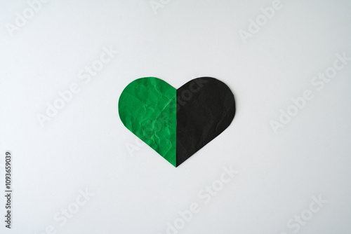 Paper heart on white background