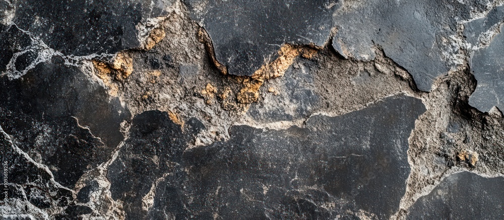 Fototapeta premium Cracked and Weathered Dark Gray Concrete Wall