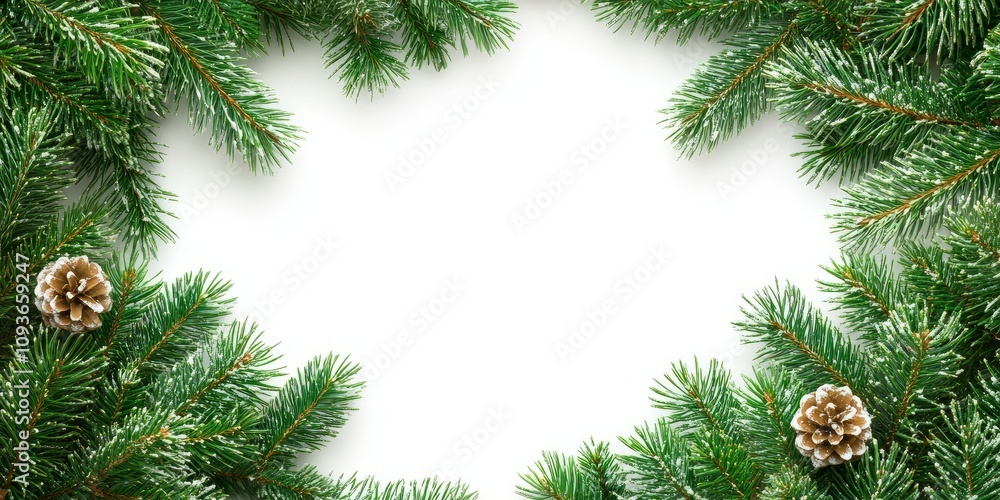 Christmas tree frame isolated on white transparent, Xmas spruce, green fir pine twigs Christmas tree frame isolated on white transparent, Xmas spruce, green fir pine twigs