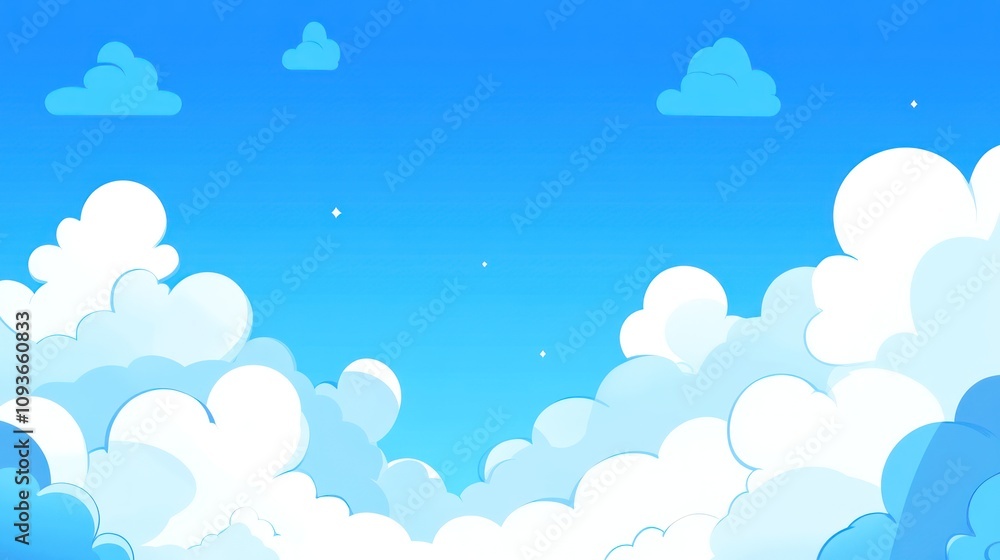 Cartoon Blue Sky With White Clouds Cartoon Blue Sky With White Clouds