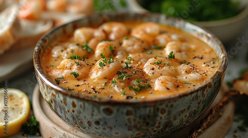 a bowl of creamy seafood bisque