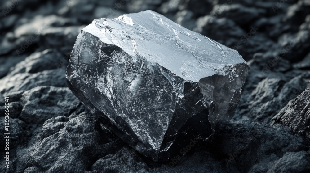 Stunning Silver Rock in the Dark Earth Stunning Silver Rock in the Dark Earth