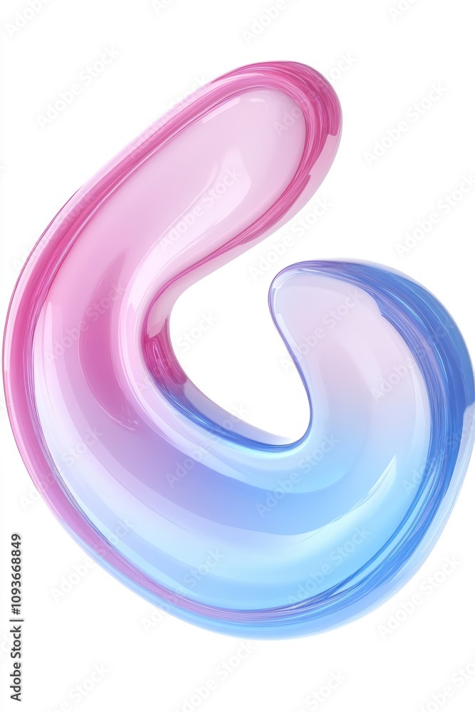 Abstract 3D shape with a pink and blue gradient. Abstract 3D shape with a pink and blue gradient.