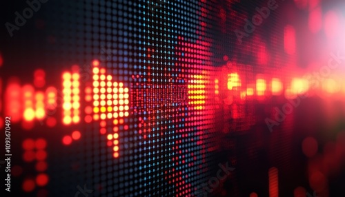 Wallpaper Mural Abstract Red and Blue LED Lights on a Dark Background Torontodigital.ca