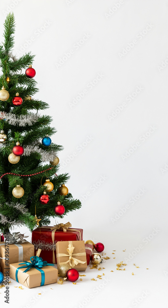 Christmas tree and presents with space to write Christmas tree and presents with space to write
