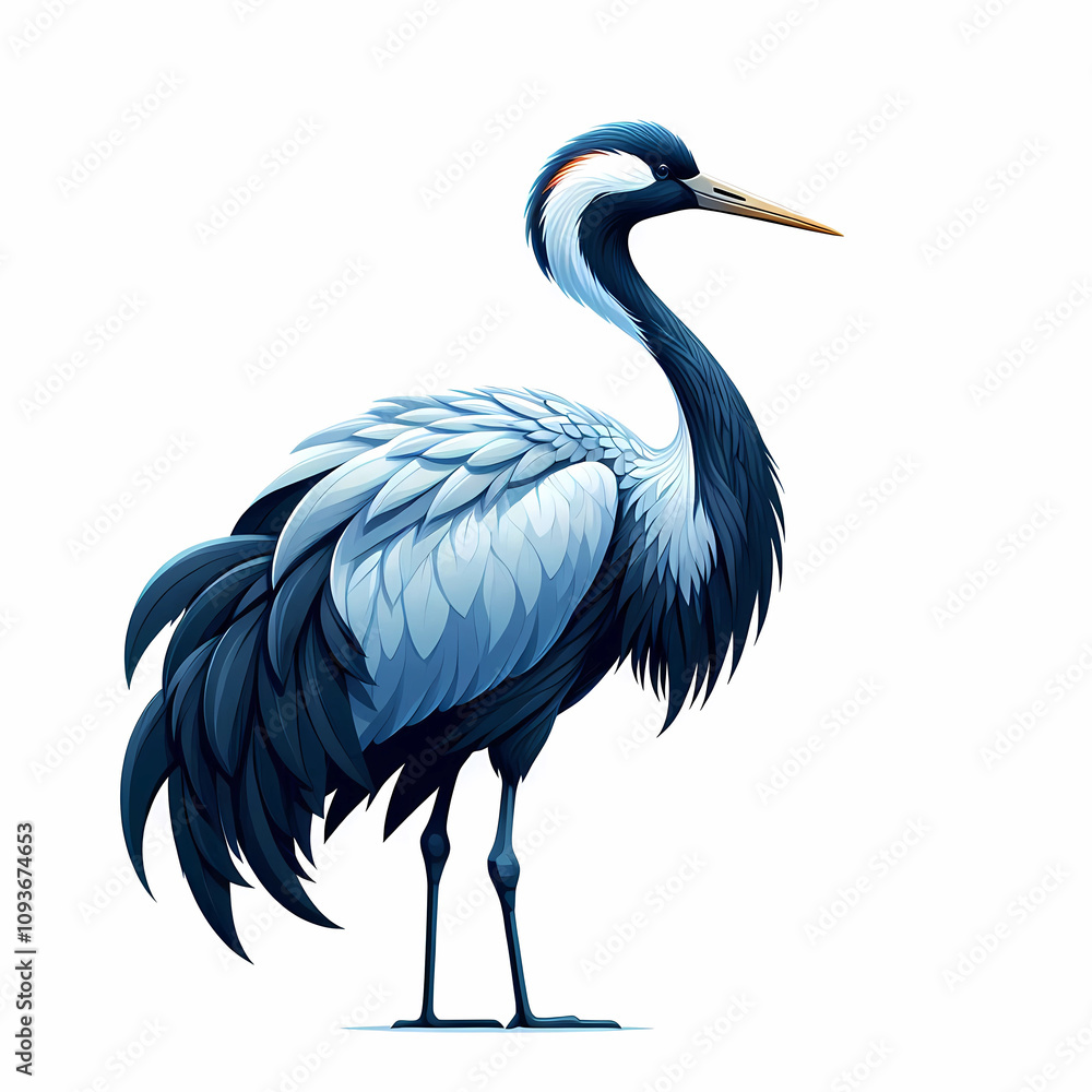 Obraz premium image of elegant crane bird image on white background
