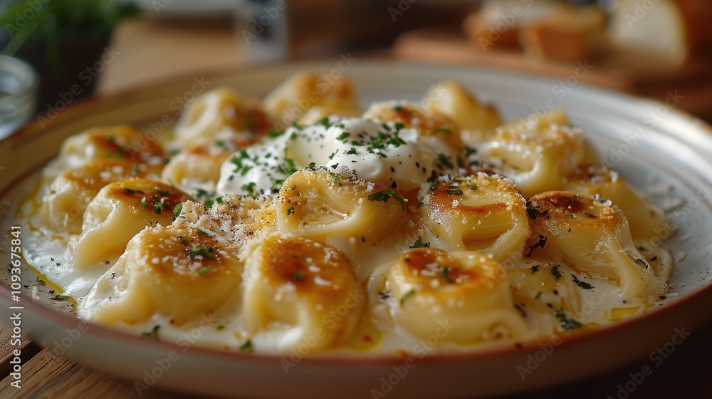 Eastern European Pierogi in plate Eastern European Pierogi in plate