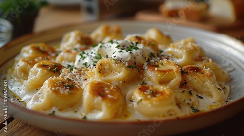 Eastern European Pierogi in plate 