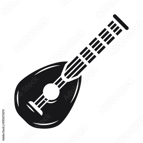 musical instrument mandolin silhouette icon