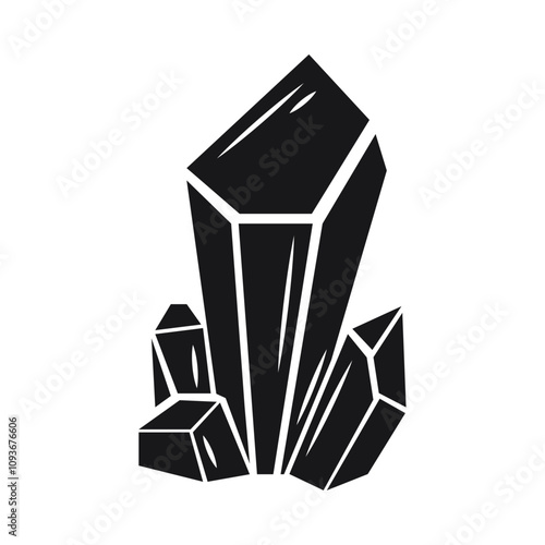 quartz crystals silhouette icon
