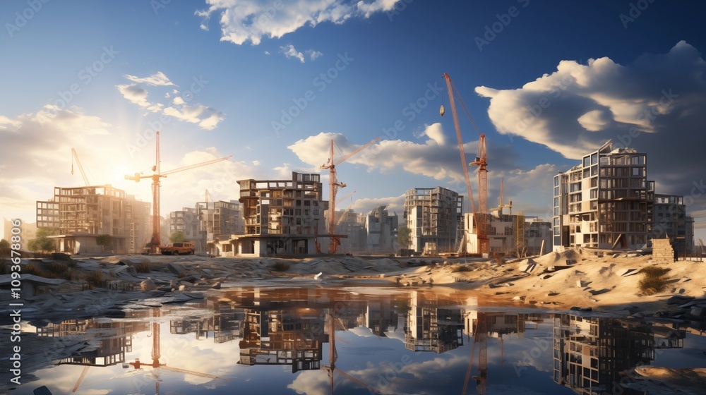 building under construction, industrial development, construction site building under construction, industrial development, construction site