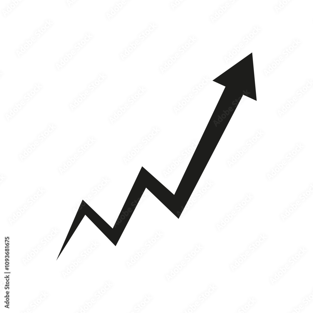 Graph arrow icon. Growing business arrow. Vector. Flat design. Graph arrow icon. Growing business arrow. Vector. Flat design.