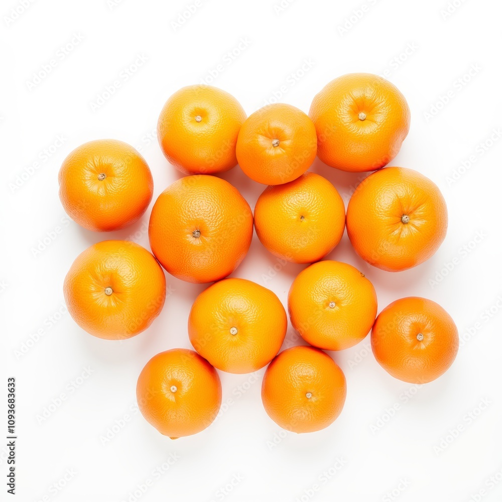 Top View of Tangerines on White Background Top View of Tangerines on White Background