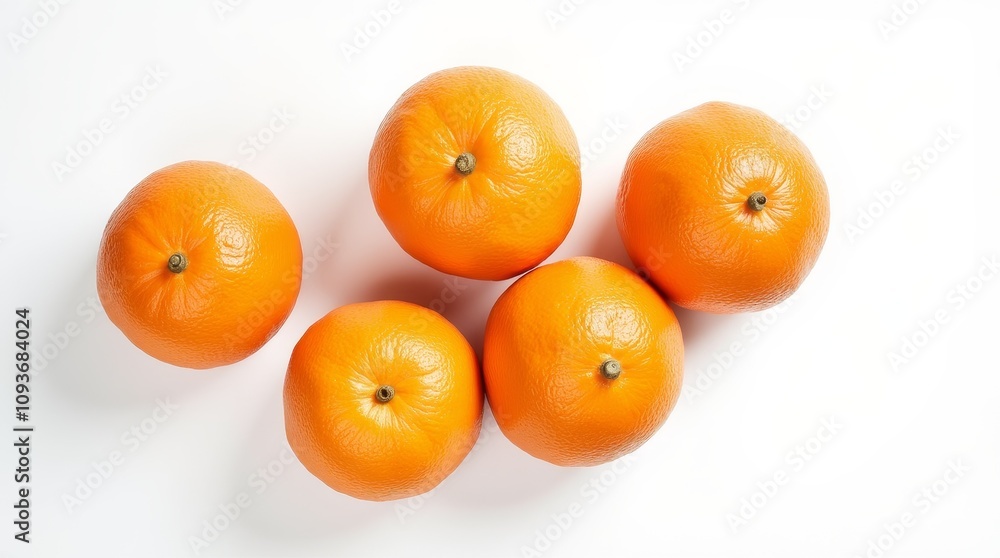 Top View of Tangerines on White Background Top View of Tangerines on White Background
