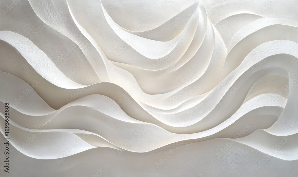 Obraz premium Abstract White Wavy Landscape