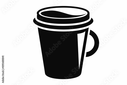 Coffee Mug Silhouette Design Vector Illustration. Coffee cup silhouette icon vector