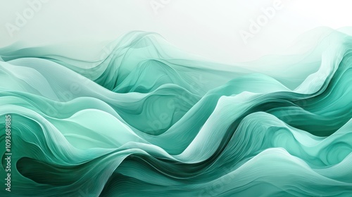 Abstract waves in soft turquoise tones, creating a serene visual effect.