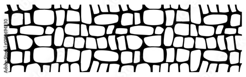 set of irregular stone wall patterns in black – black vector