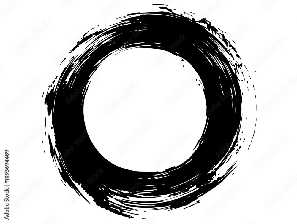 abstract grunge circle brush stroke in black vector design abstract grunge circle brush stroke in black vector design