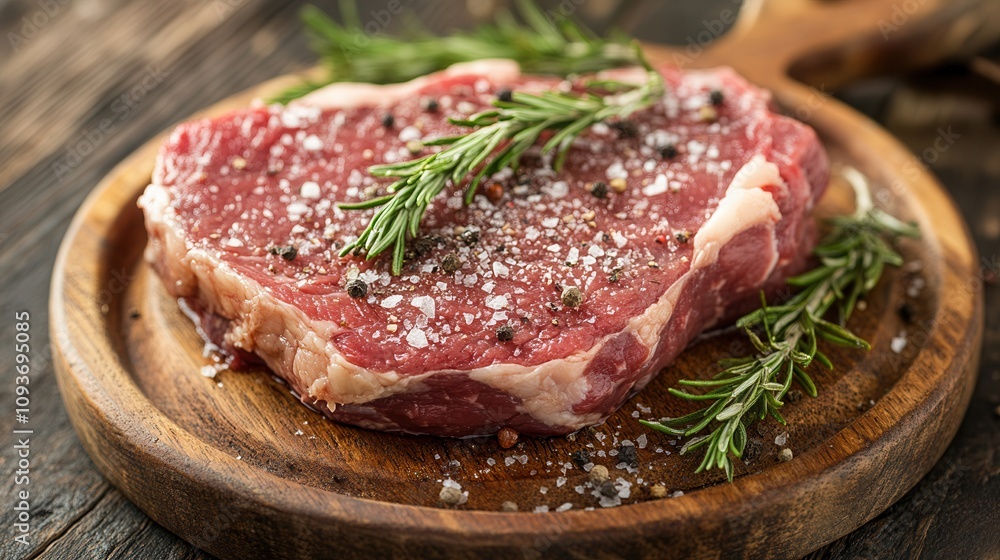 Prepare juicy grass-fed ribeye steak perfect for grilling at your next barbecue with family and friends Prepare juicy grass-fed ribeye steak perfect for grilling at your next barbecue with family and friends
