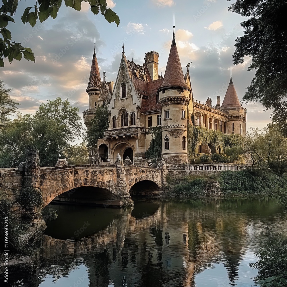 Naklejka premium Hungarian castle in City Park.