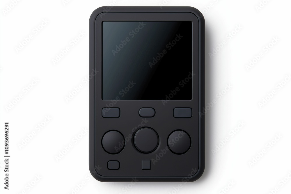 music player audio and interactive concept, A sleek, compact media player with a touchscreen and physical buttons, designed for portable audio enjoyment. music player audio and interactive concept, A sleek, compact media player with a touchscreen and physical buttons, designed for portable audio enjoyment.