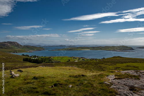 Atlantic Coast With Summer Isles, Isle Ristol And Eilean Mullagrach Near Village Altandhu In The Highlands Of Scotland, UK