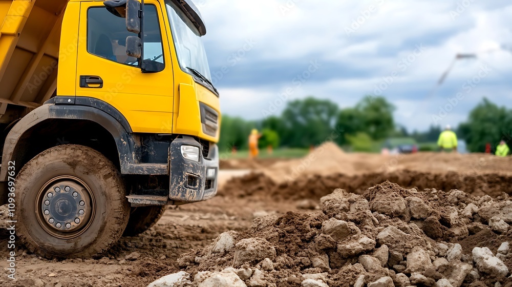 Obraz premium dump truck on the road