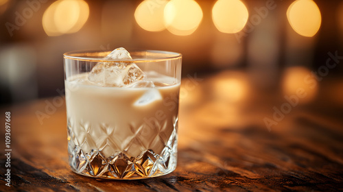 A velvety Irish cream liqueur served over ice in a crystal tumbler.